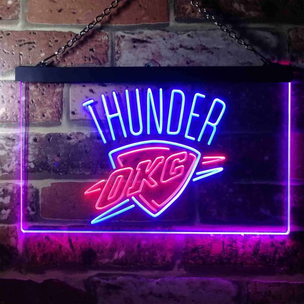 Oklahoma City Thunder Logo Neon Dual LED Sign